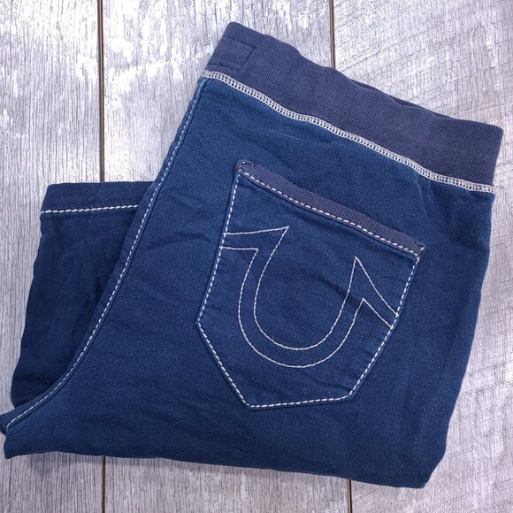 True Religion Sweat Shorts Men XL Thick Stitch Cotton Pullon Stretch Rock Jogger - Picture 1 of 9